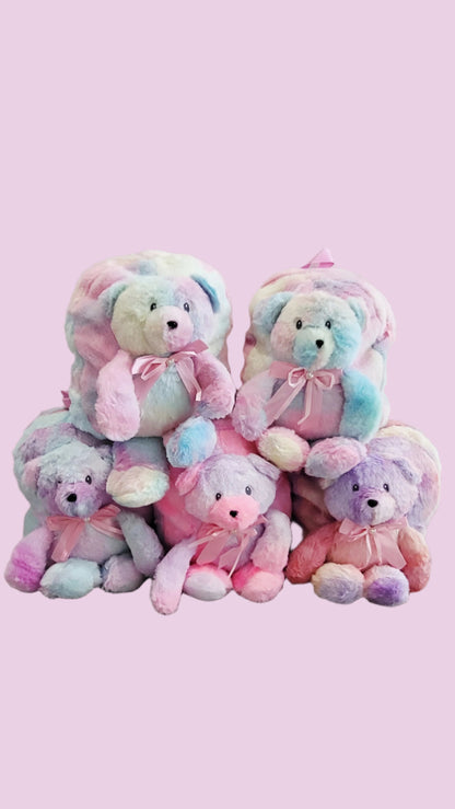 Plush Pastel Fluffy Teddy Bear Backpack