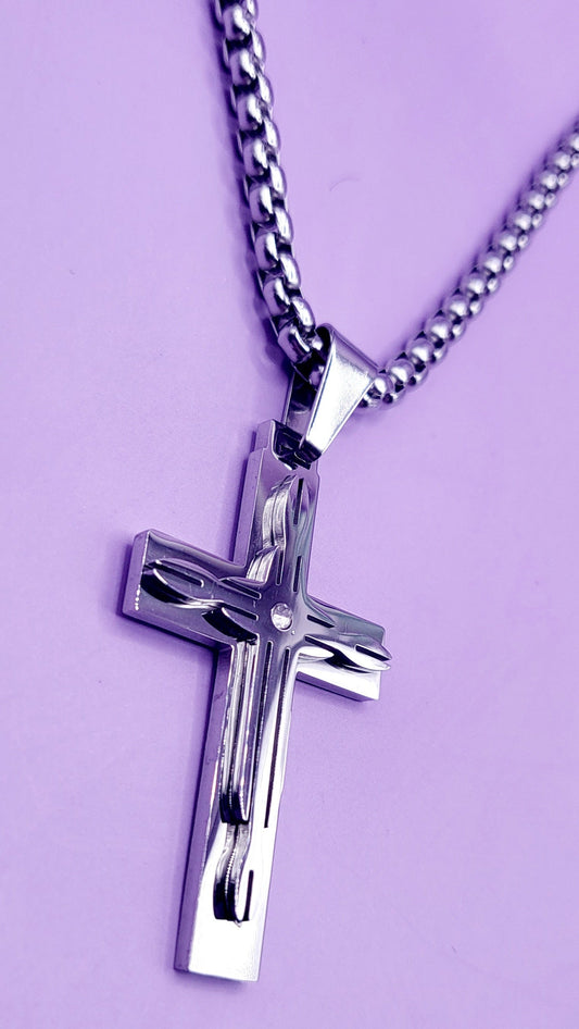 Faith Silver Cross Necklace