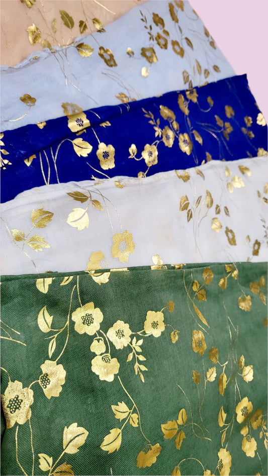 Dainty Flower Shimmer Scarf Pack of 12