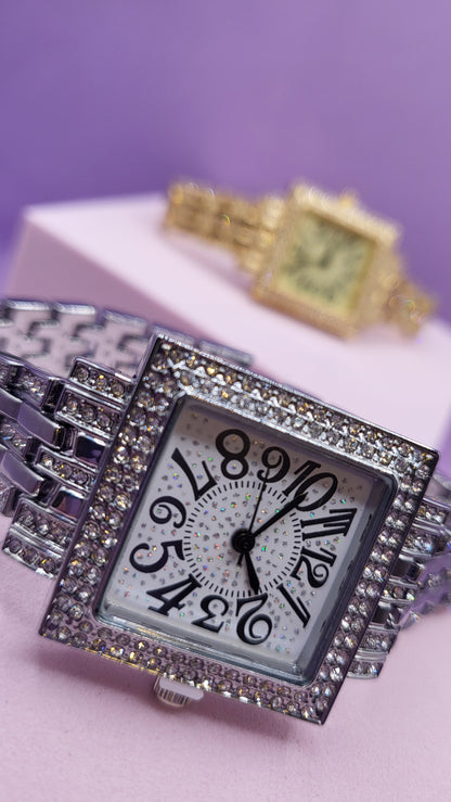 Crystal Luxe Square Link Watch