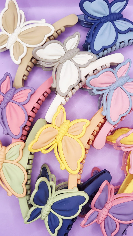 Butterfly Hair Clamps Pack of 12