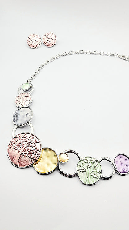 Abstract Tree Of Life Necklace & Earrings Set