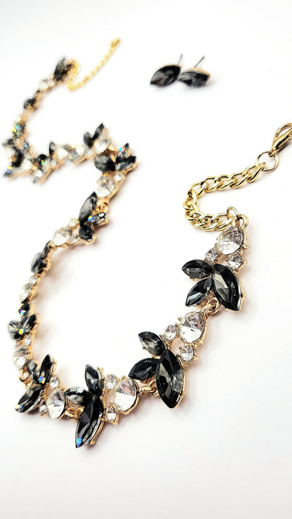 Cluster Crystal Necklace Set