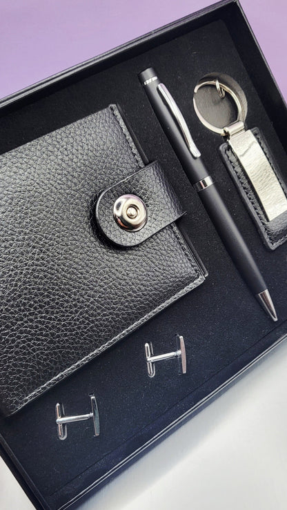 Men’s Premium Gift Set – Wallet, Pen, Keyring & Cufflinks