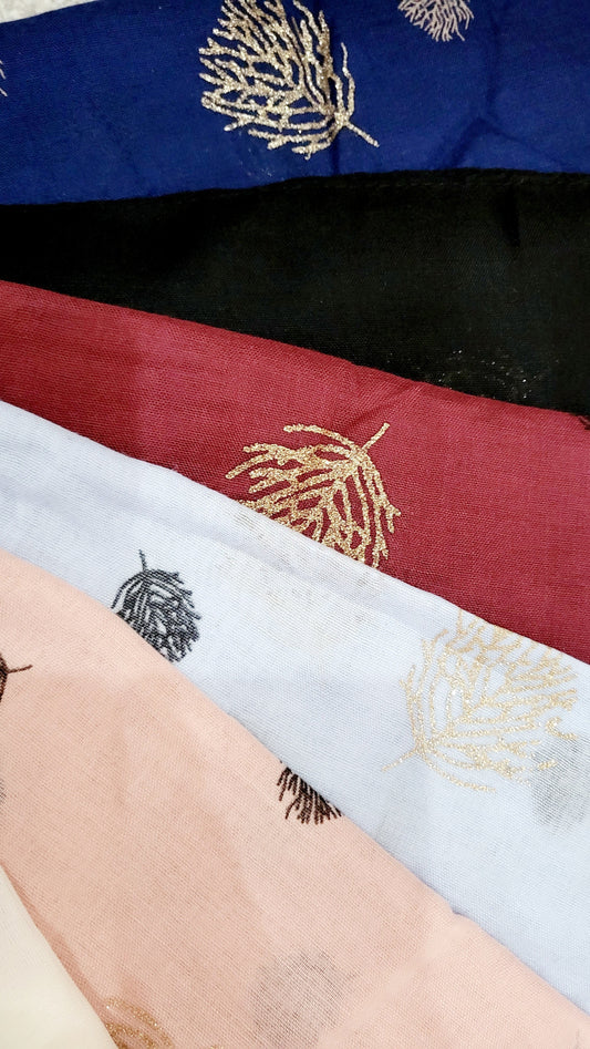 Leaf Shimmer Scarf Pack of 12