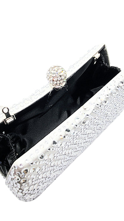 Curved Crystal Clutch Bag