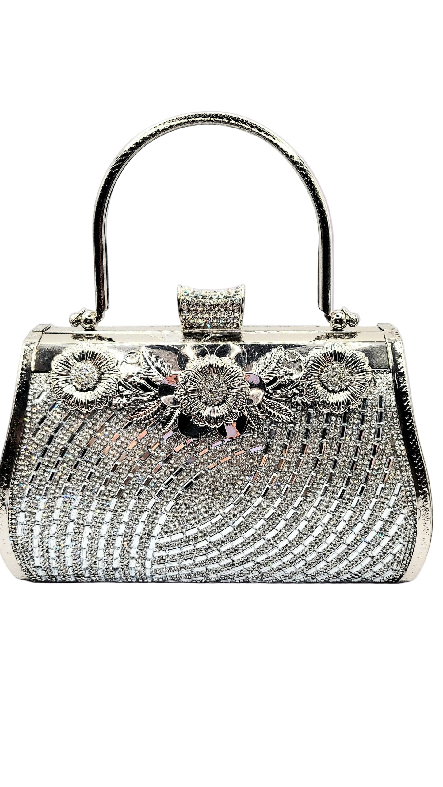 Curved Crystal Clutch Bag
