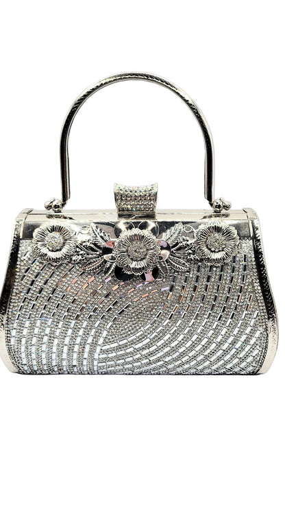 Curved Crystal Clutch Bag