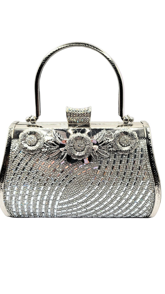 Curved Crystal Clutch Bag