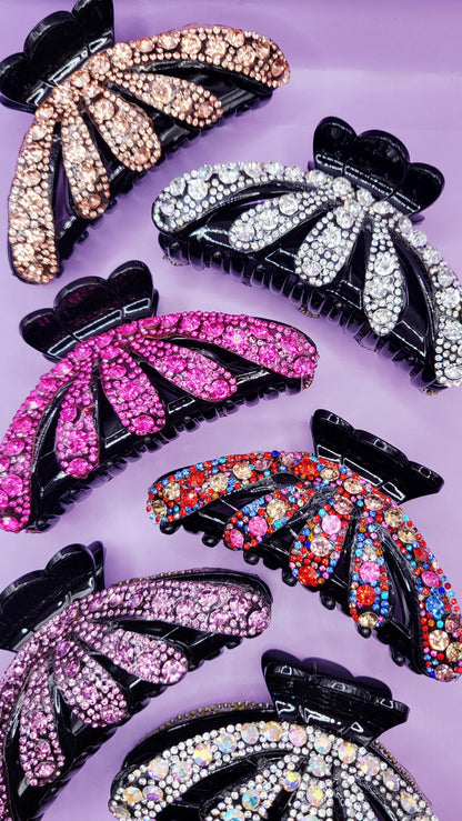 Queen Crystal Hair Clamps Pack of 12