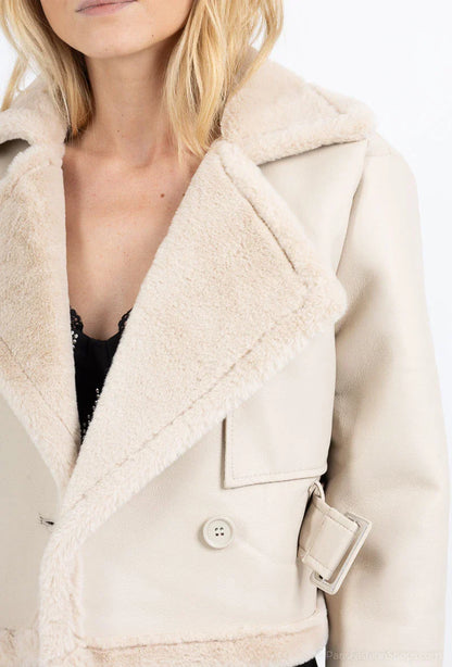 Trench Short leatherette Fur