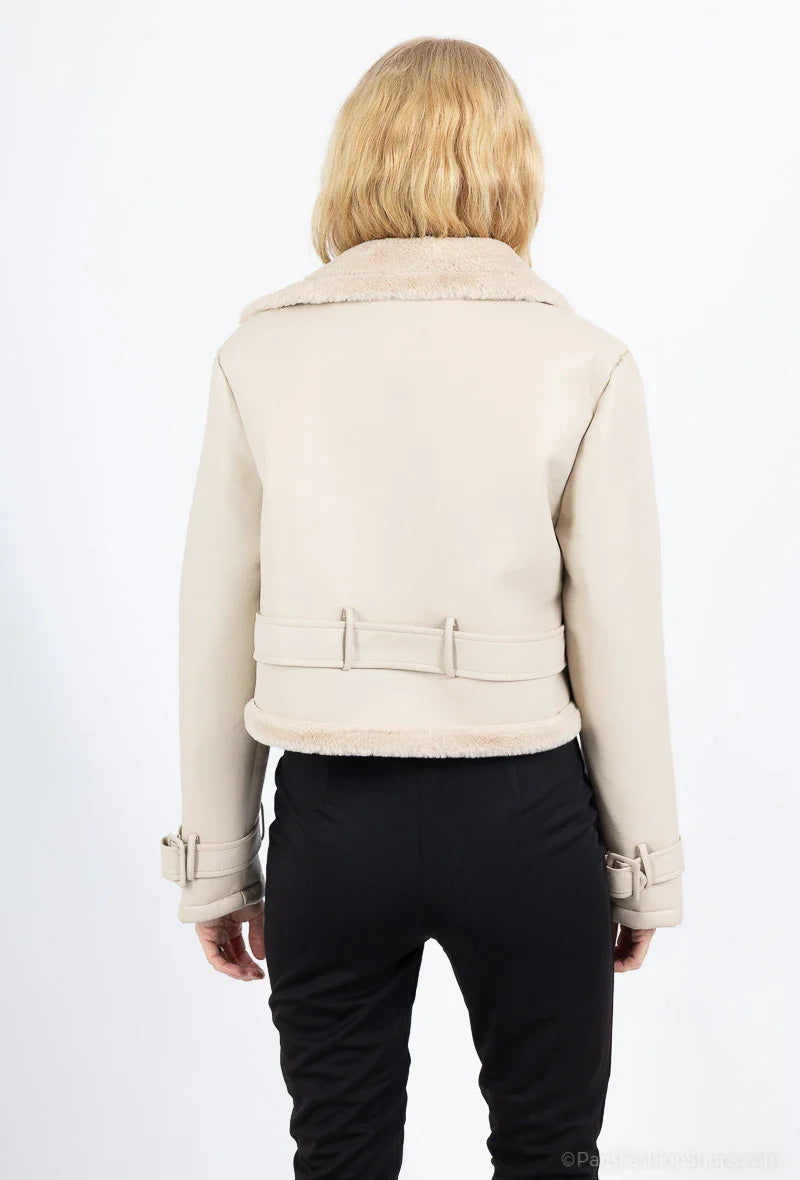 Trench Short leatherette Fur