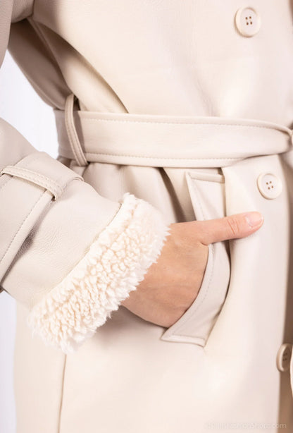 PU Fur Trench