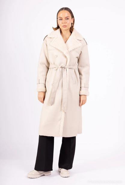 PU Fur Trench