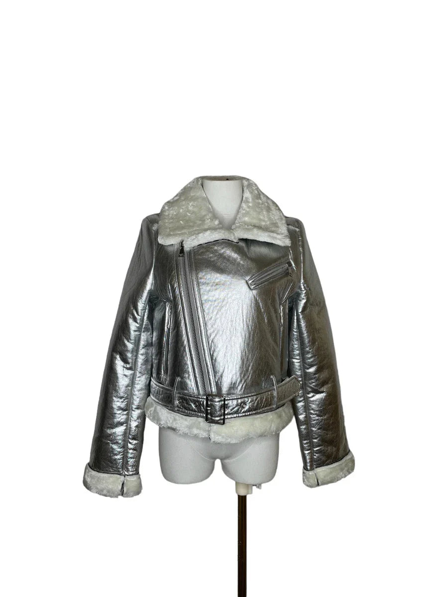 PU Varnish Fur Jacket